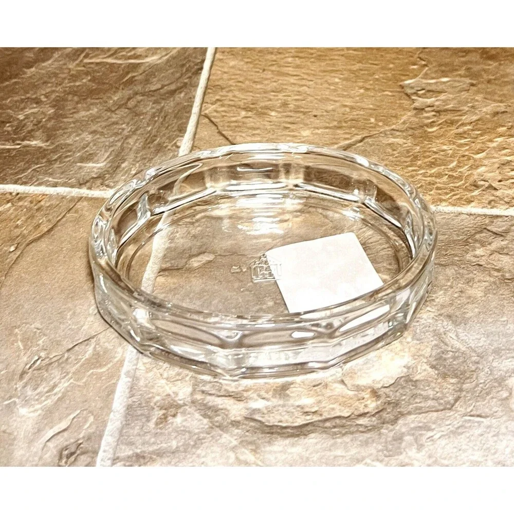 Set of 2 Sculpted Clear Glass Soap Trinket Dish - Hearth & Hand With Magnolia